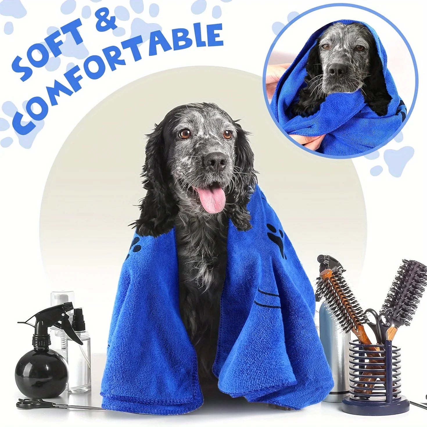 Quick-Drying Microfiber Dog Towel – Absorbent Bath Towel for Dogs and Cats