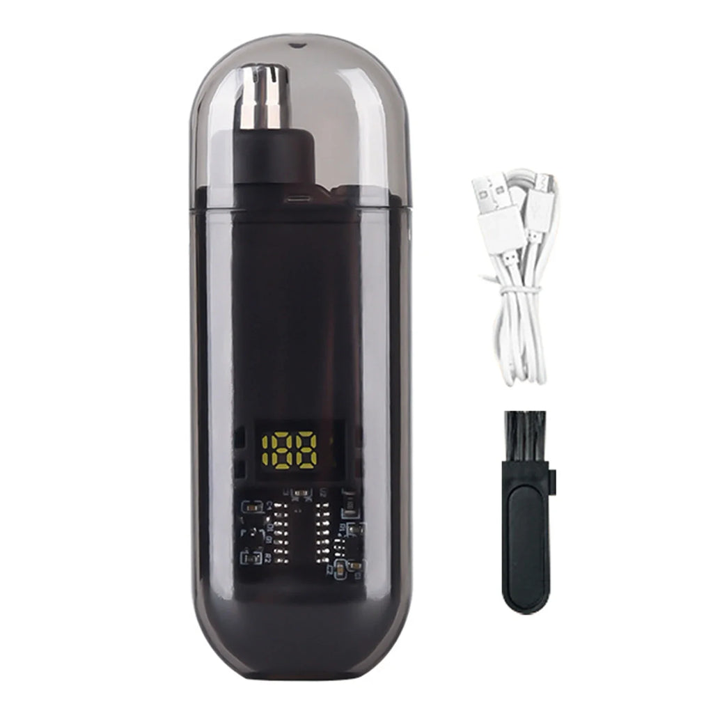 Portable Mini LED Display Nasal Hair Trimmer with Type-C Charging Versatile Compact Personal Grooming Tool