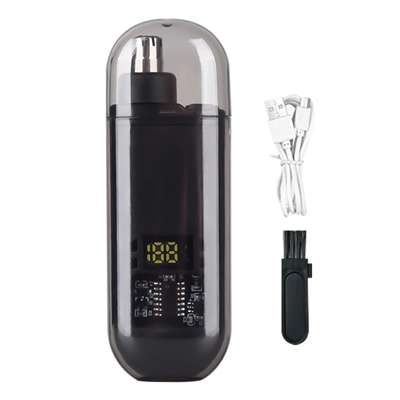 Portable Mini LED Display Nasal Hair Trimmer with Type-C Charging Versatile Compact Personal Grooming Tool